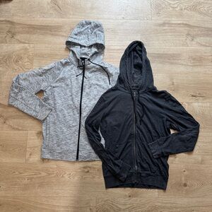 American Eagle Outfitters Heather Grey And Charcoal Grey Zip Hoodies